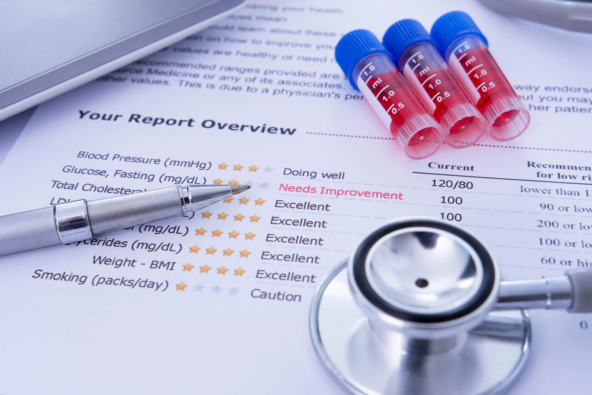 A paper for a medical report.