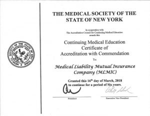 MLMIC CME Certificate 